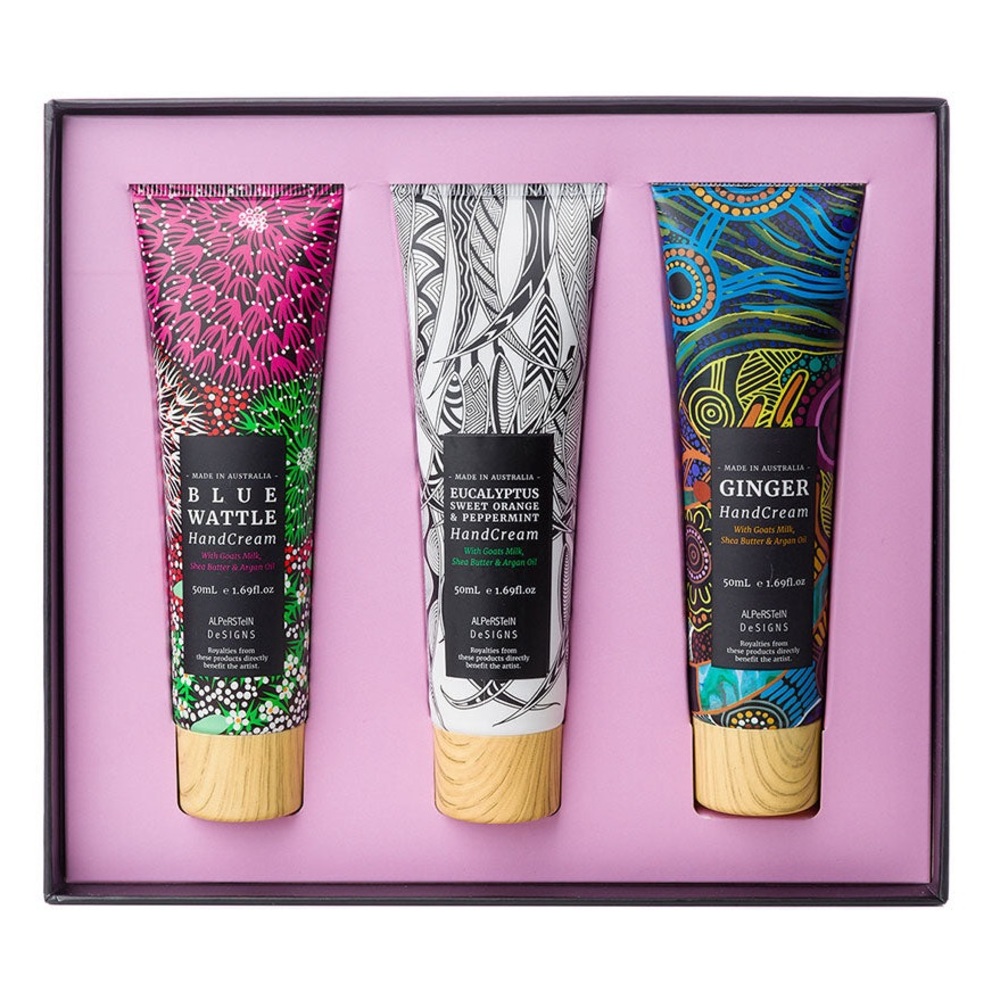 NEW HANDCREAM TRIO - BLUE WATTLE, EUCALYPTUS, GINGER ( Made in Australia)
